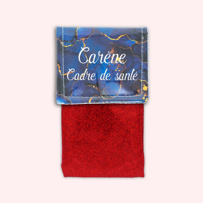 Pochette aimantée Marbre Bleu Marine Doré