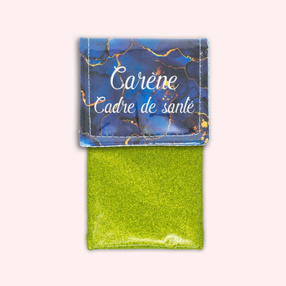 Pochette aimantée Marbre Bleu Marine Doré