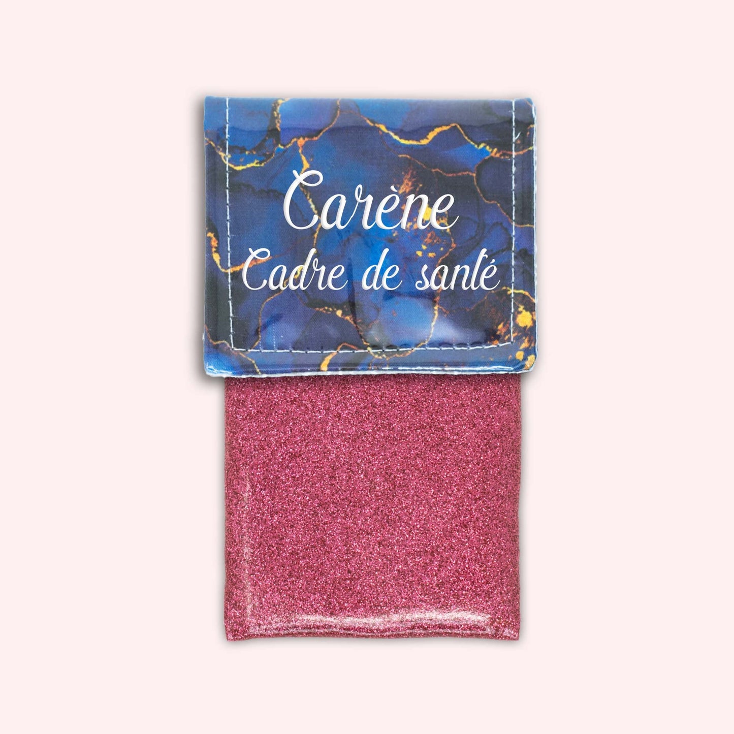 Pochette aimantée Marbre Bleu Marine Doré
