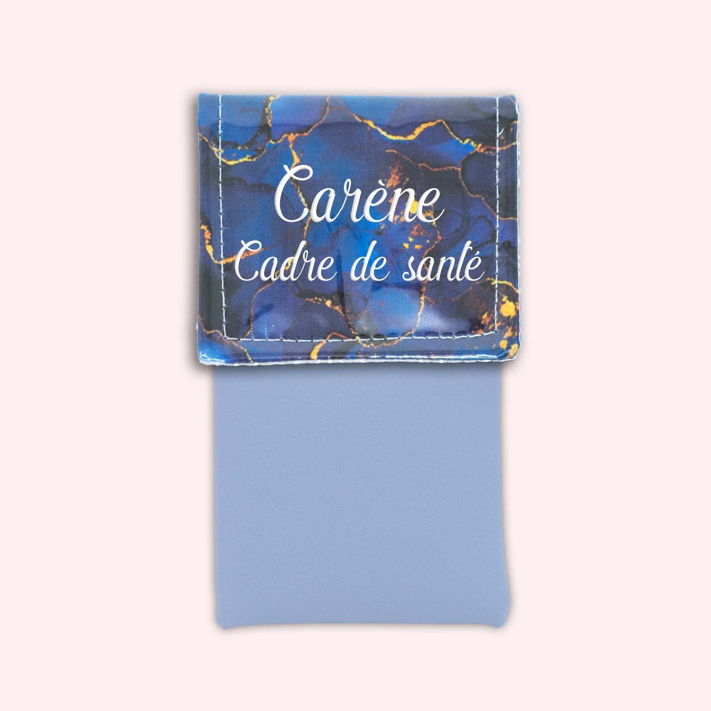 Pochette aimantée Marbre Bleu Marine Doré