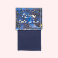 Pochette aimantée Marbre Bleu Marine Doré