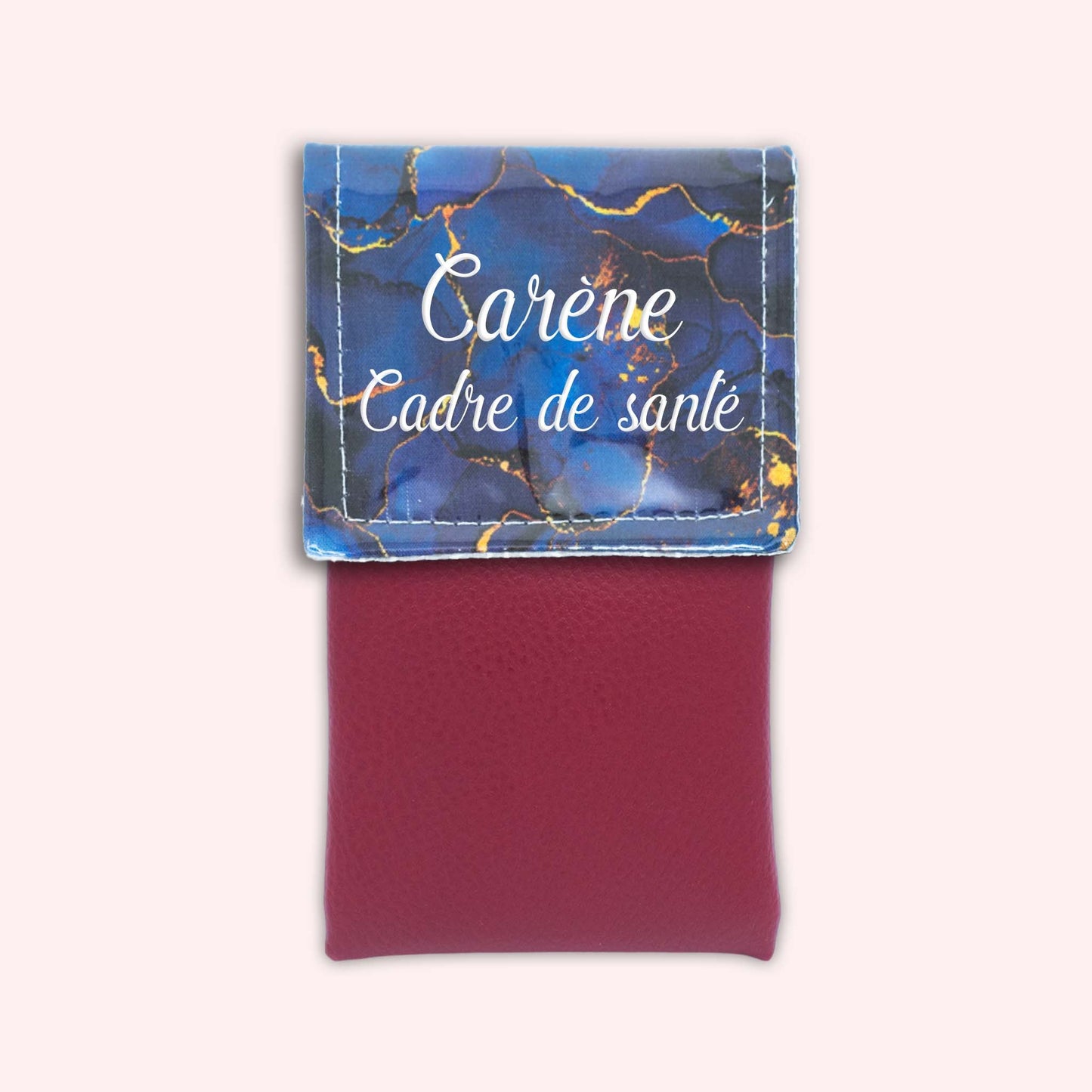 Pochette aimantée Marbre Bleu Marine Doré