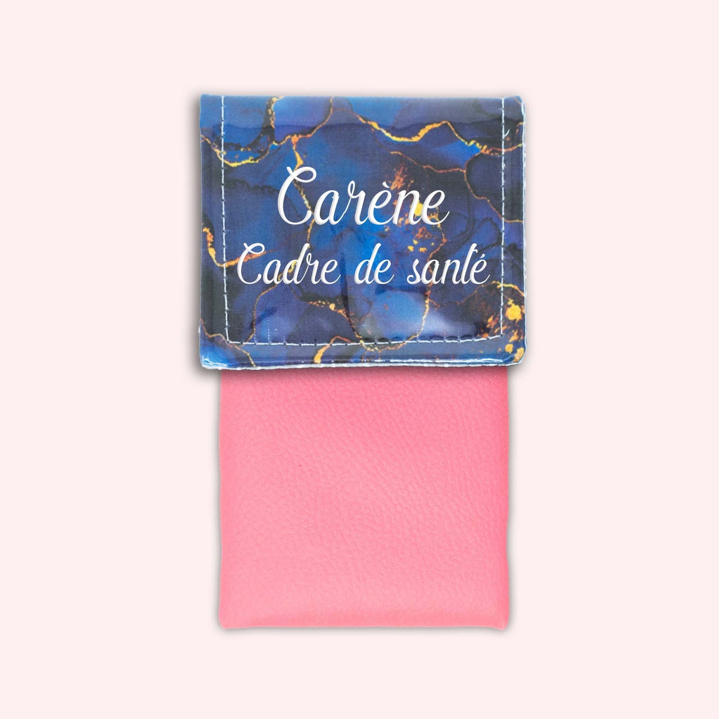 Pochette aimantée Marbre Bleu Marine Doré