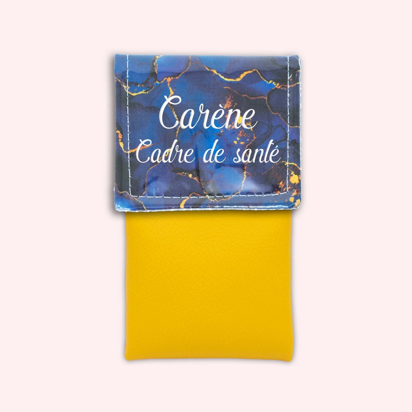 Pochette aimantée Marbre Bleu Marine Doré