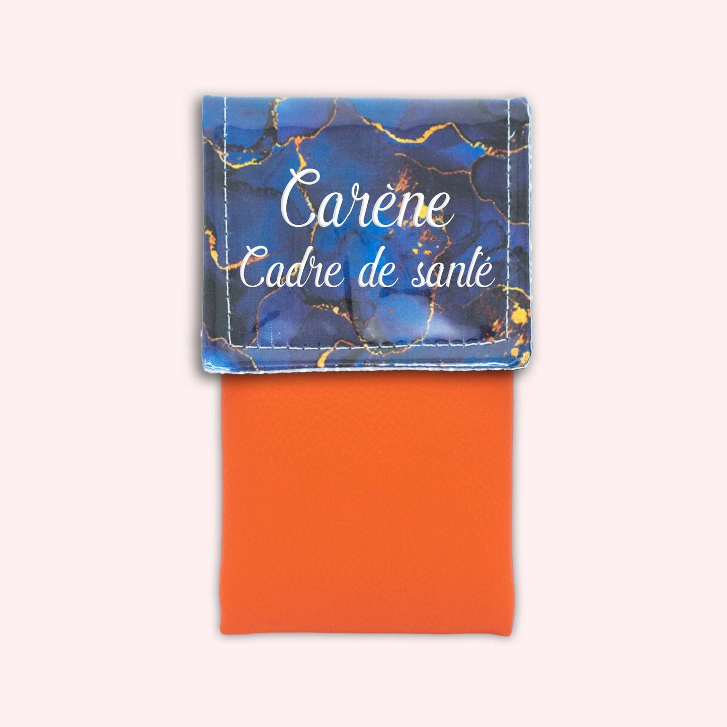 Pochette aimantée Marbre Bleu Marine Doré