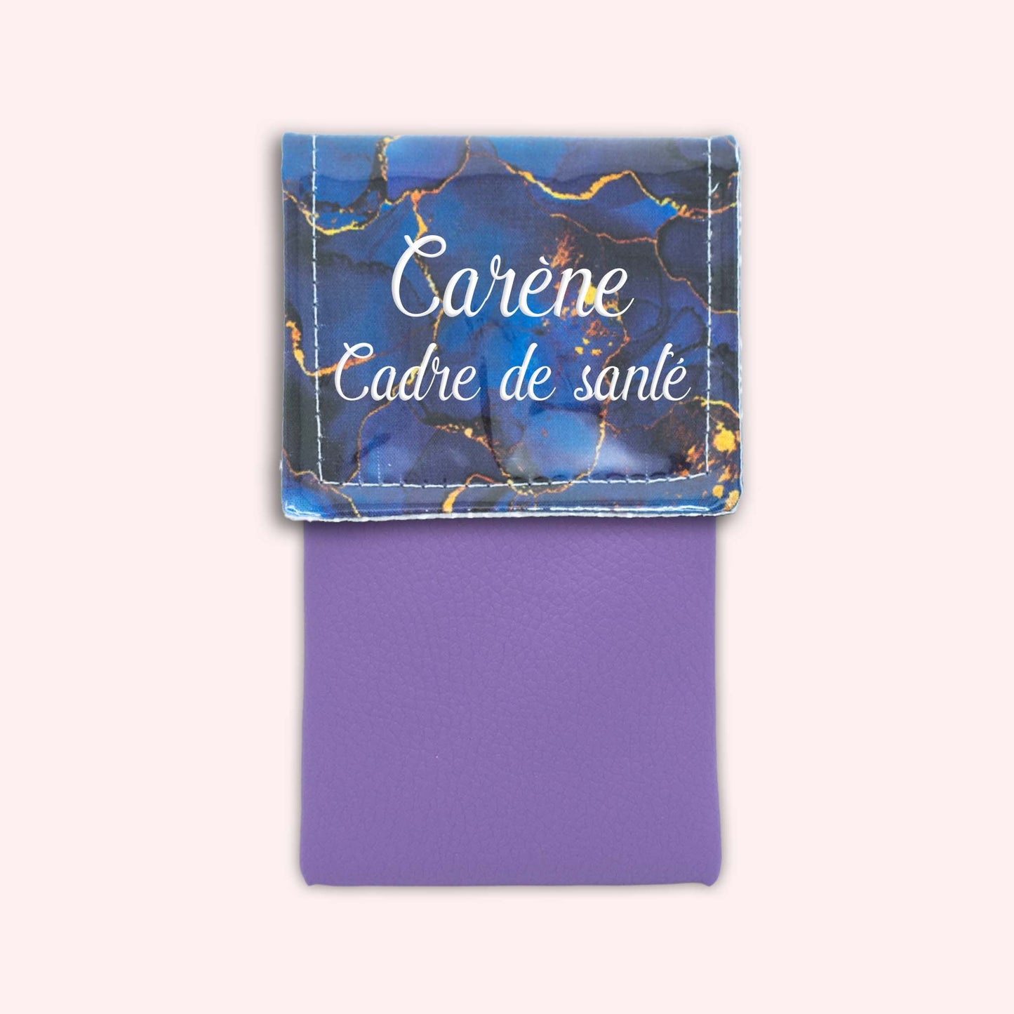 Pochette aimantée Marbre Bleu Marine Doré