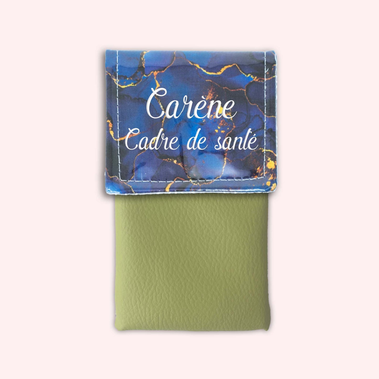 Pochette aimantée Marbre Bleu Marine Doré