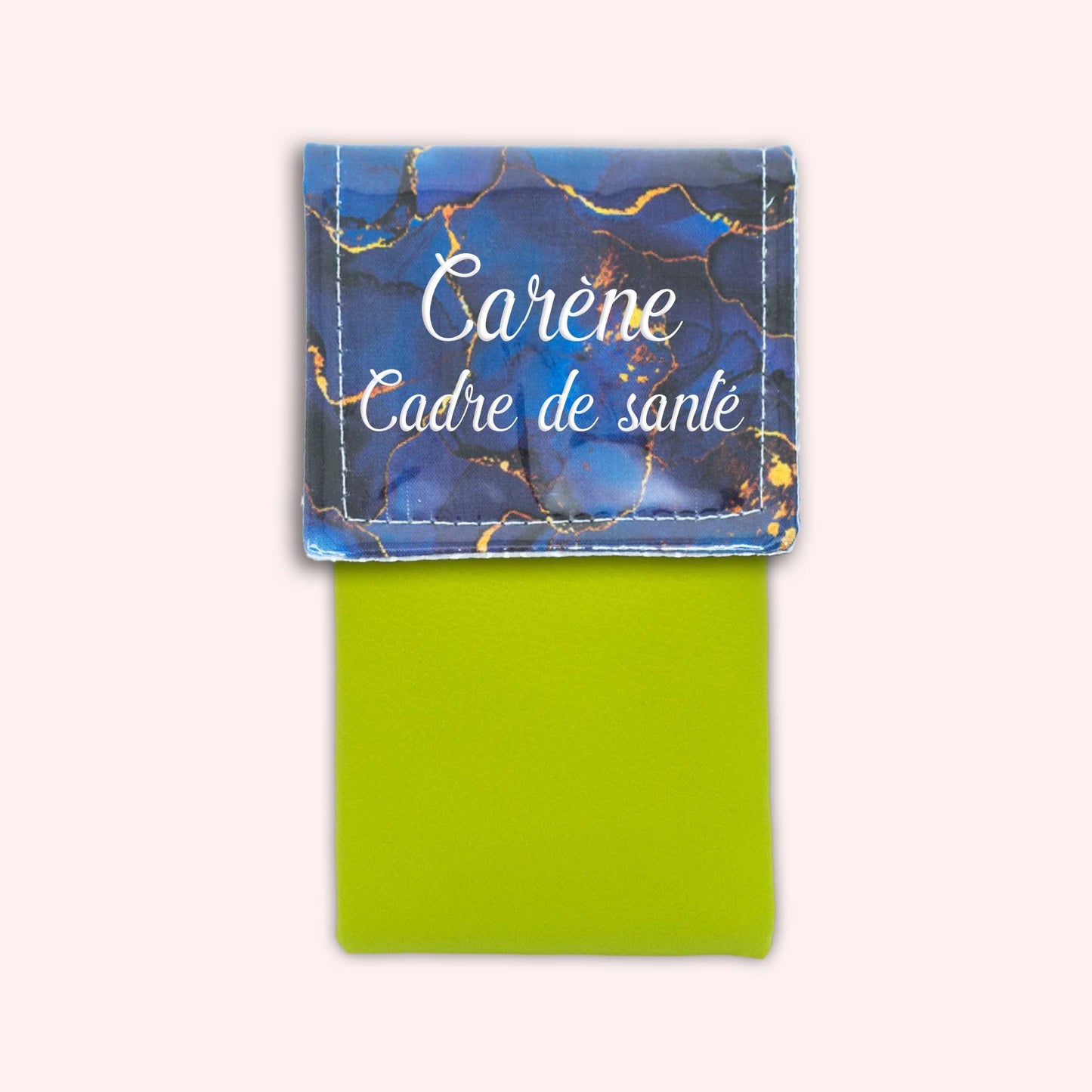 Pochette aimantée Marbre Bleu Marine Doré