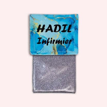 Pochette aimantée Marbre Ciel Doré