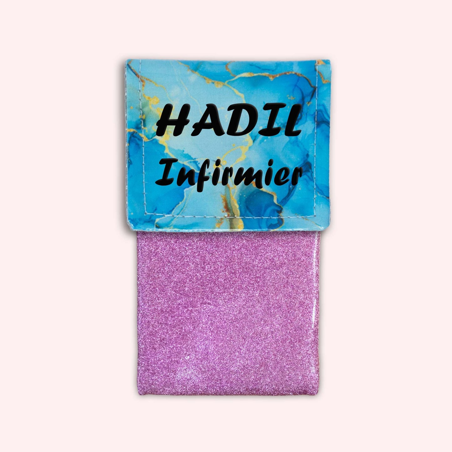 Pochette aimantée Marbre Ciel Doré