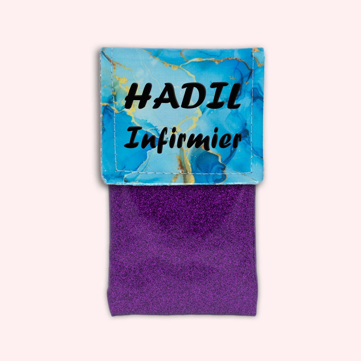 Pochette aimantée Marbre Ciel Doré