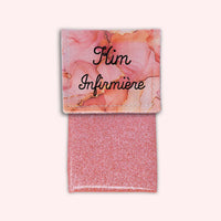 Pochette aimantée Marbre Corail Doré