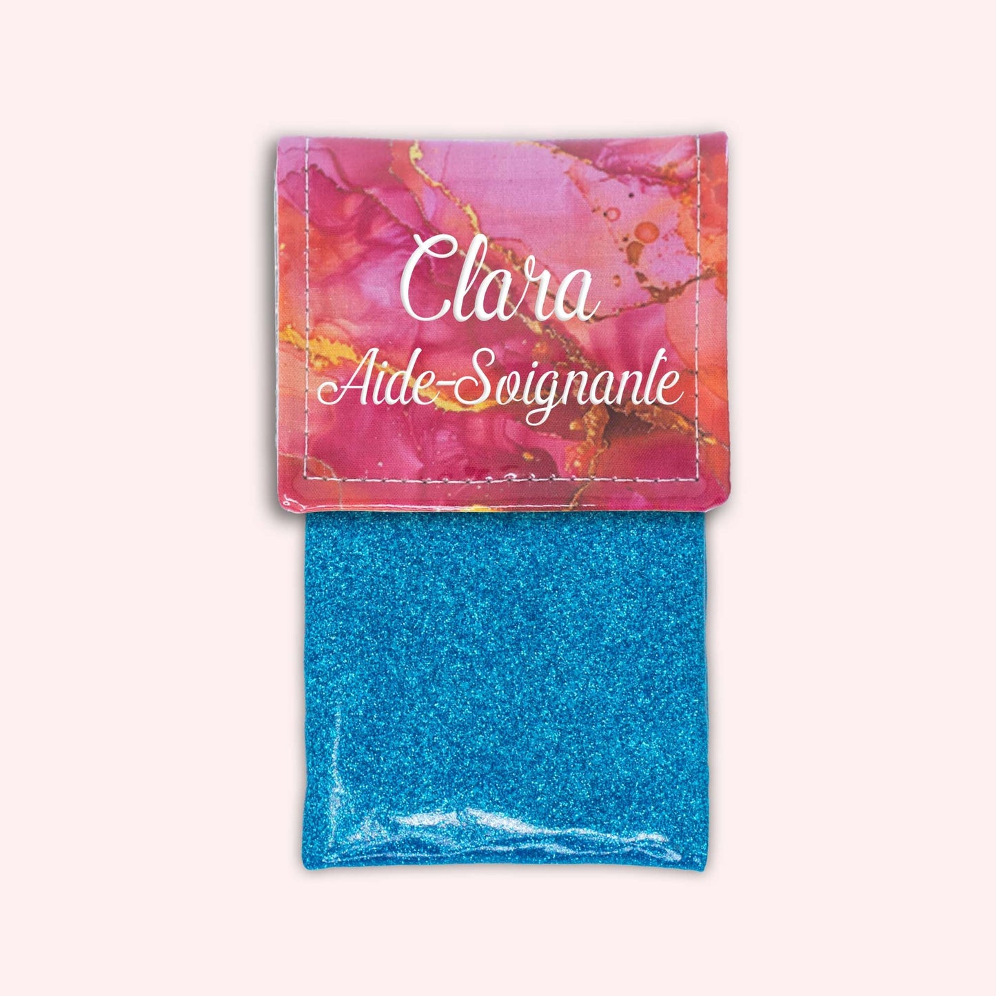 Pochette aimantée Marbre Rose Doré