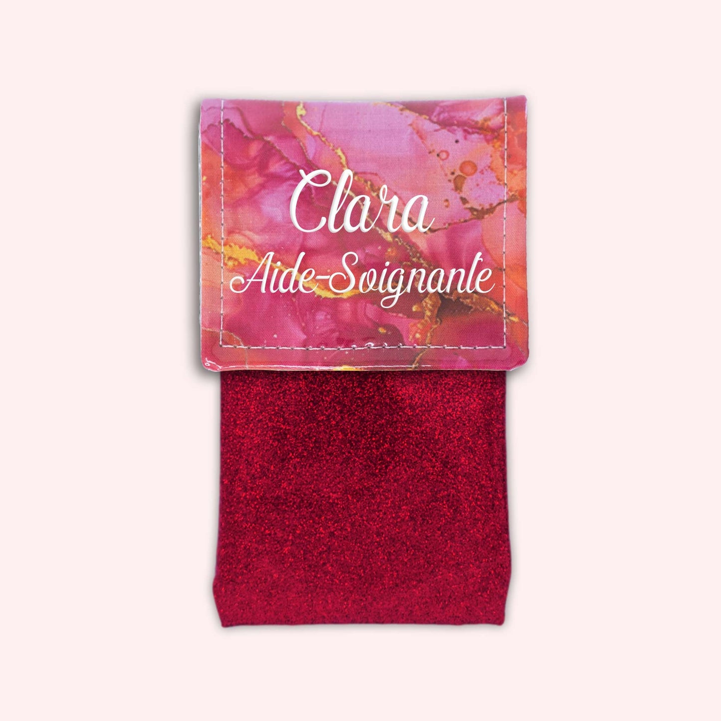 Pochette aimantée Marbre Rose Doré