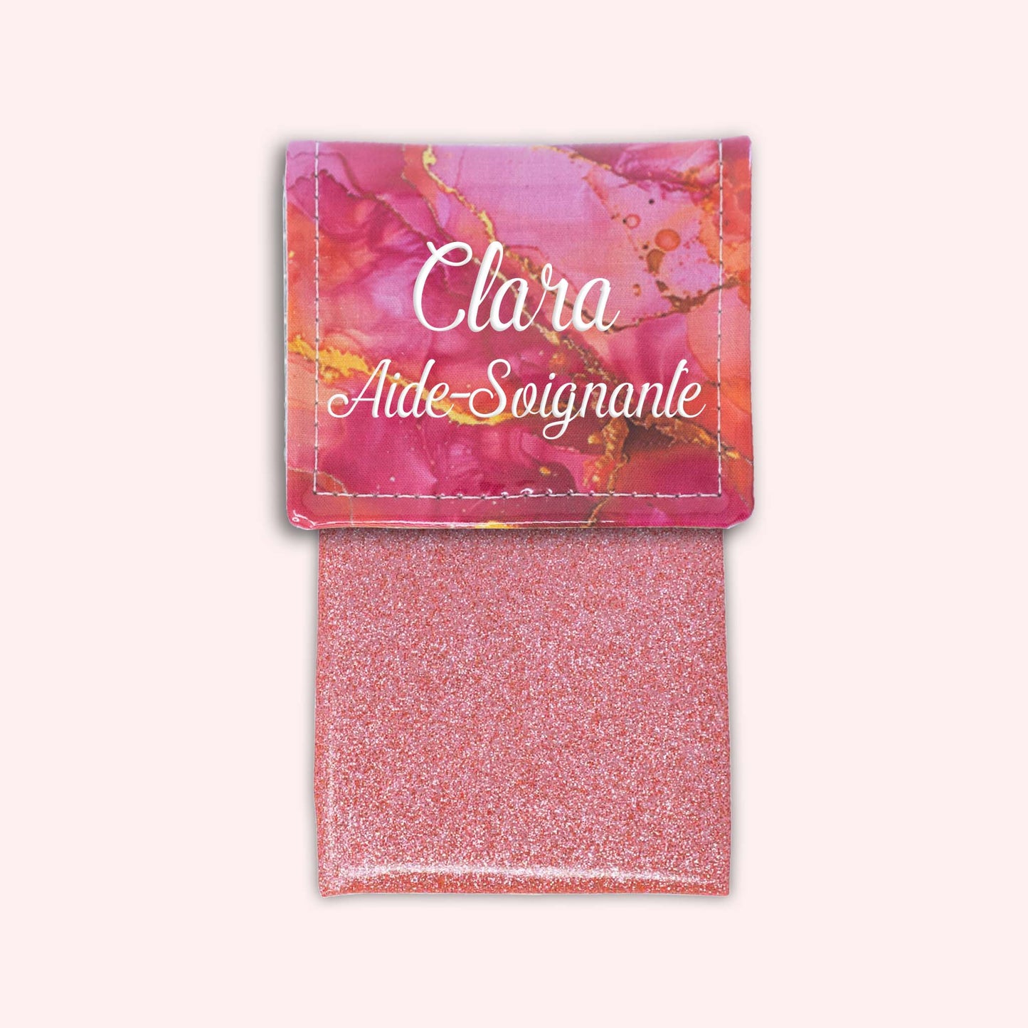 Pochette aimantée Marbre Rose Doré