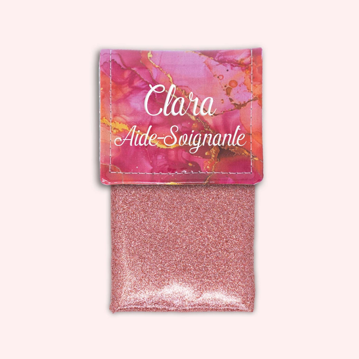 Pochette aimantée Marbre Rose Doré