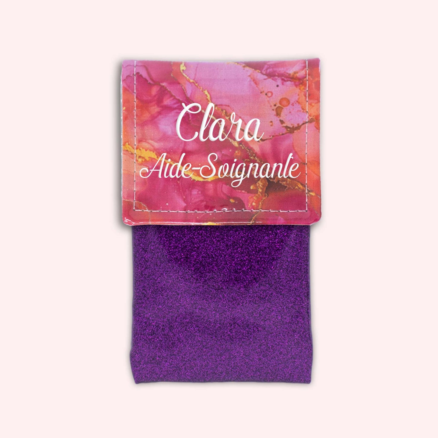 Pochette aimantée Marbre Rose Doré