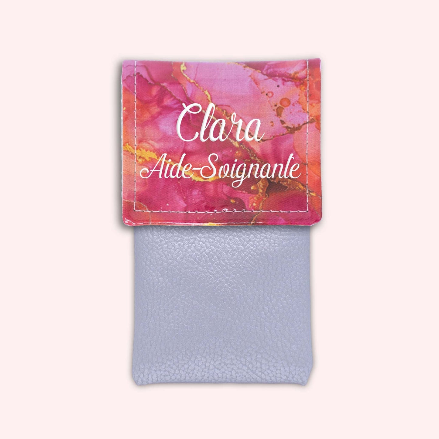 Pochette aimantée Marbre Rose Doré