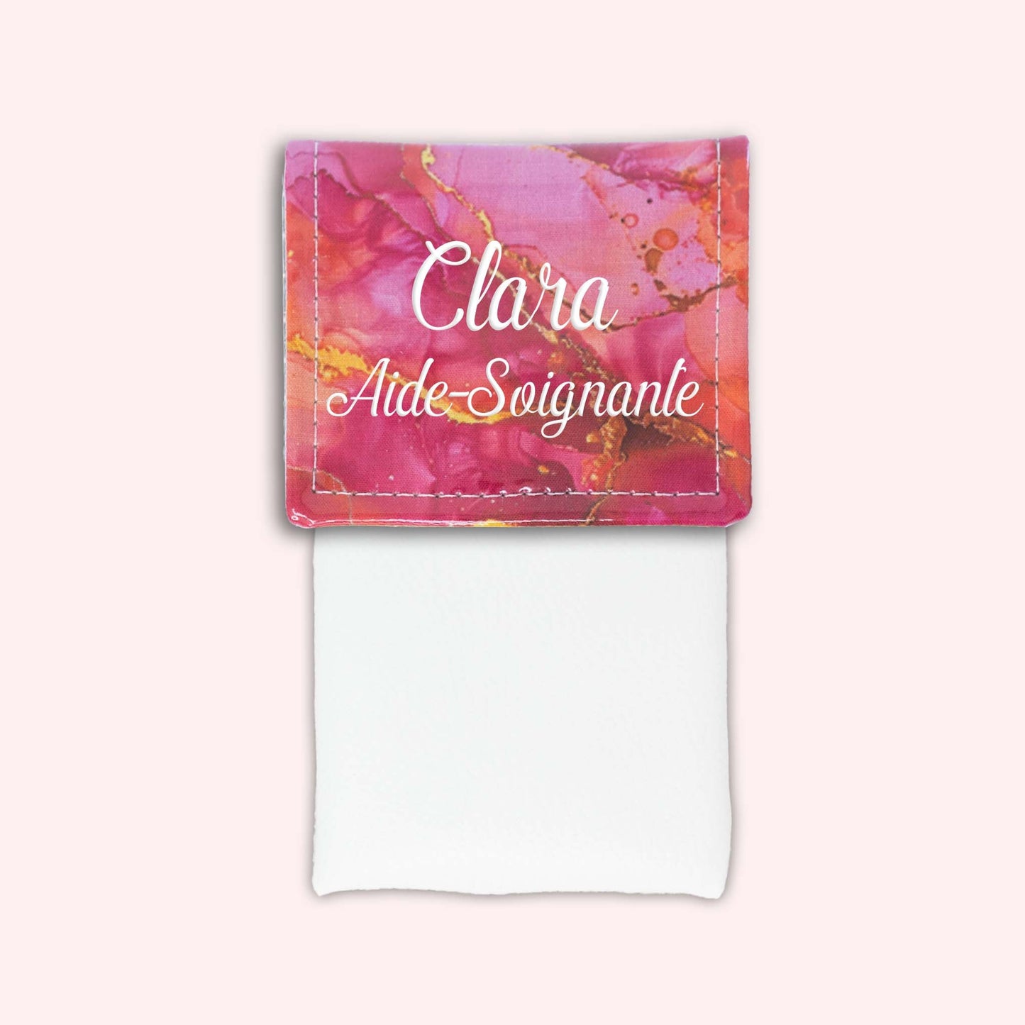 Pochette aimantée Marbre Rose Doré