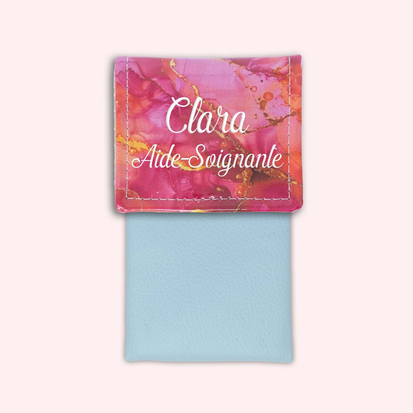 Pochette aimantée Marbre Rose Doré