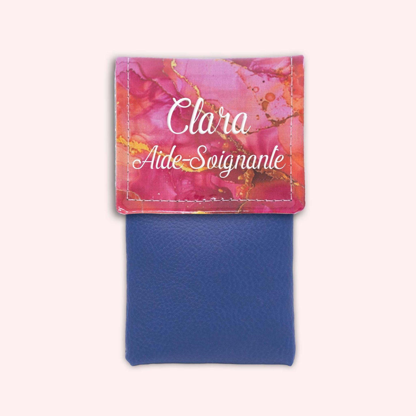 Pochette aimantée Marbre Rose Doré