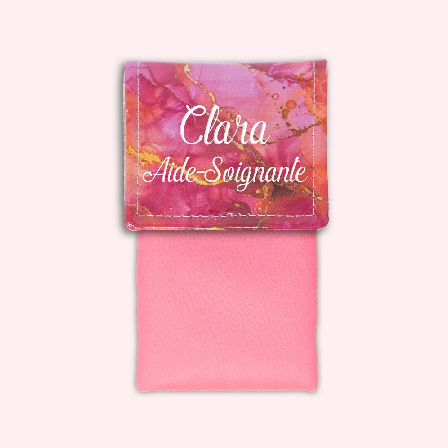 Pochette aimantée Marbre Rose Doré