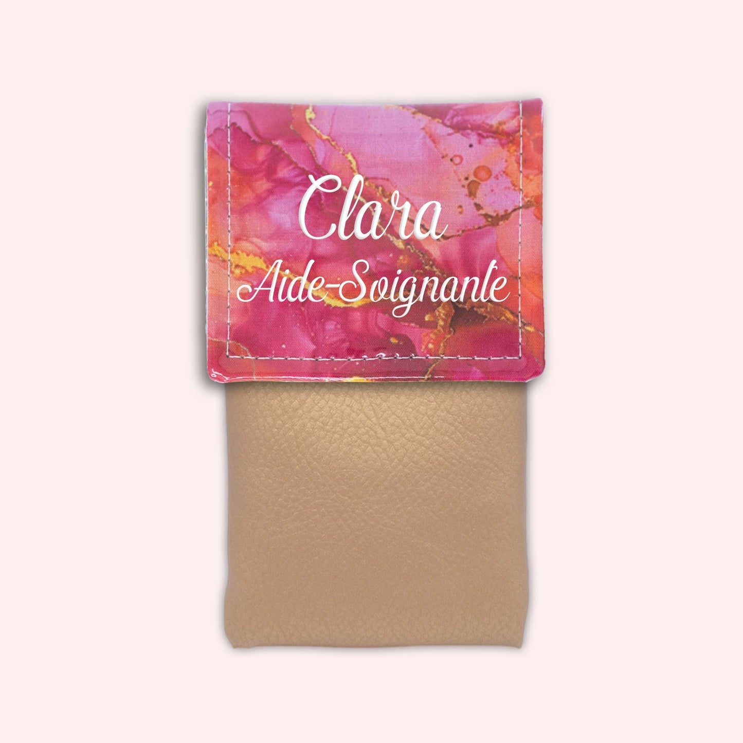 Pochette aimantée Marbre Rose Doré
