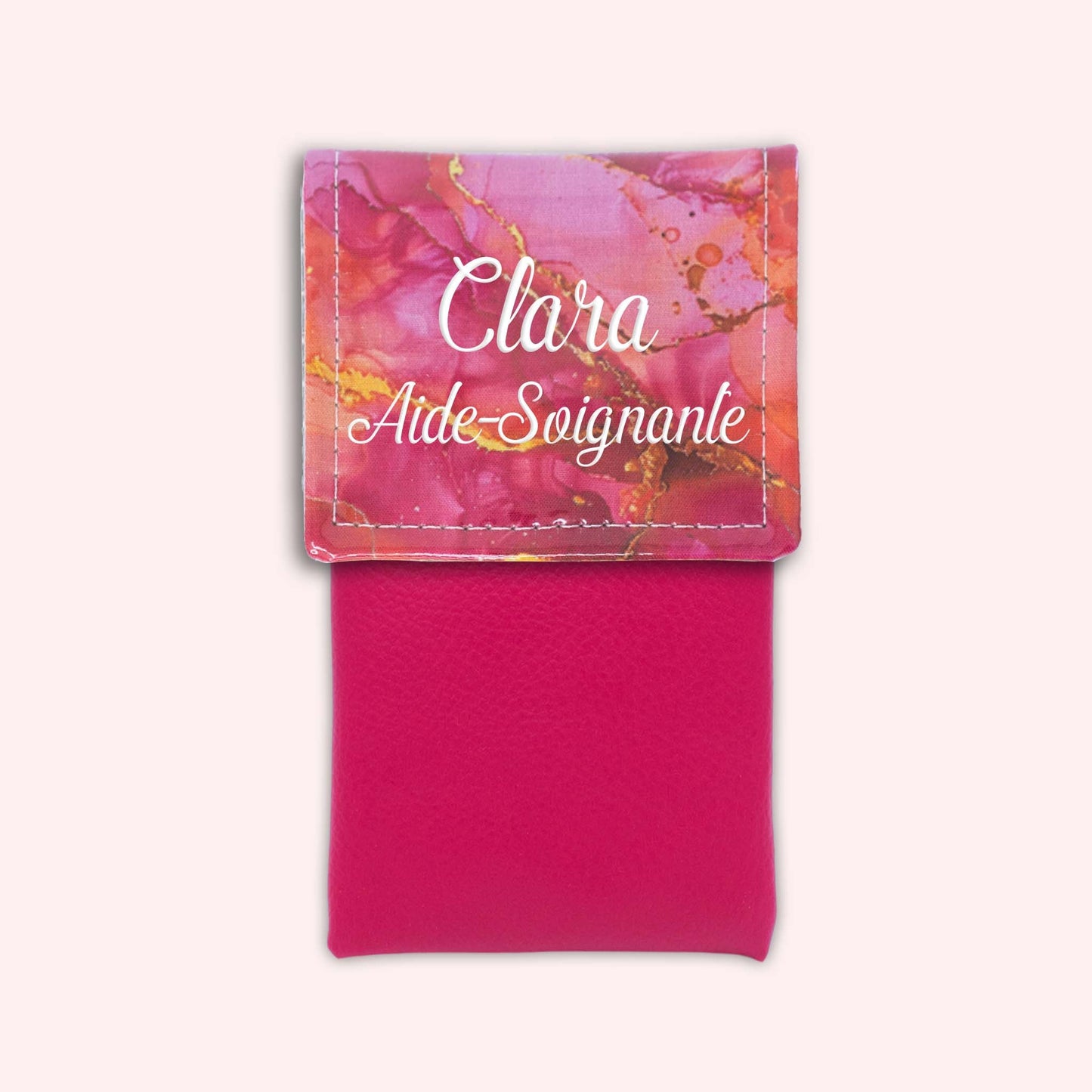 Pochette aimantée Marbre Rose Doré