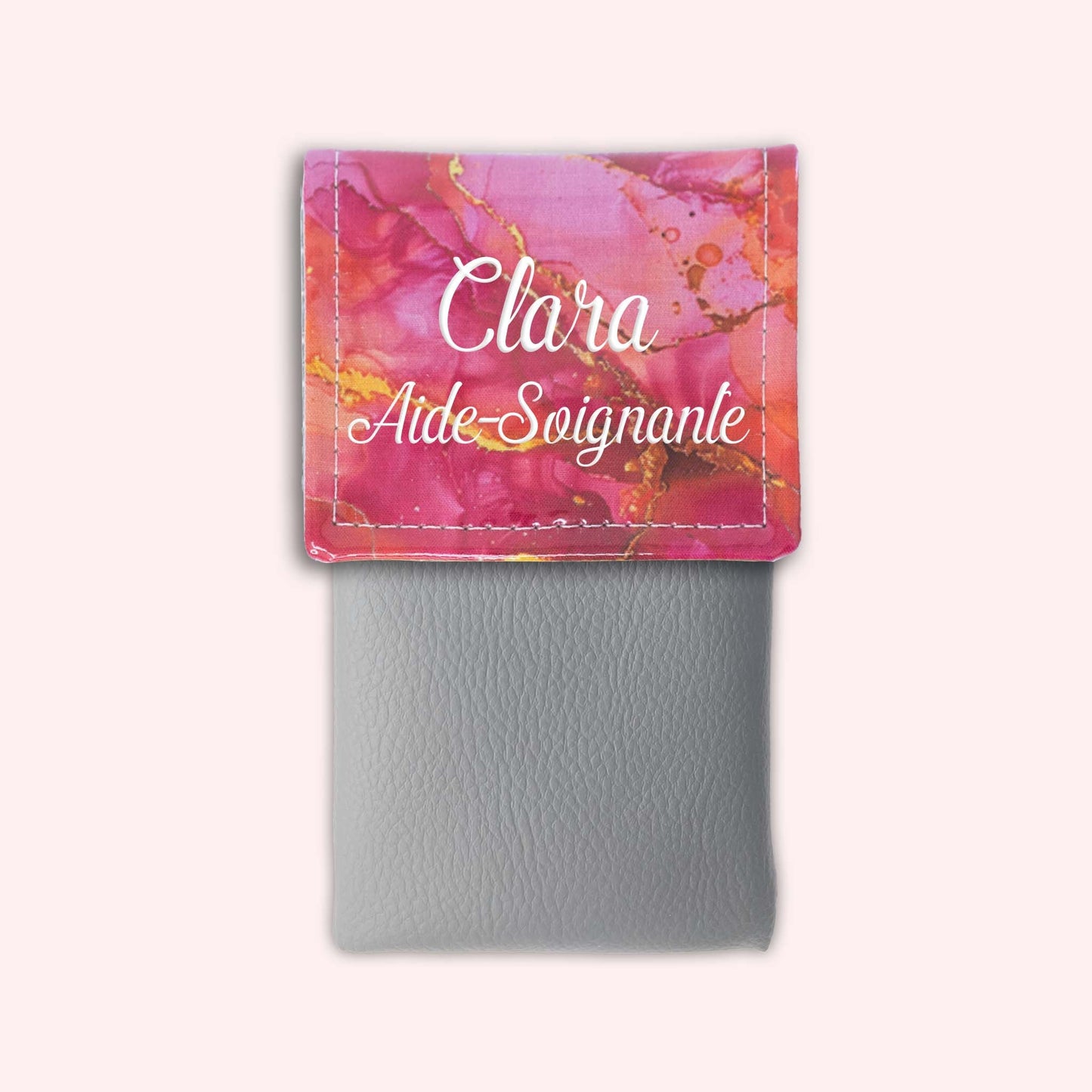 Pochette aimantée Marbre Rose Doré