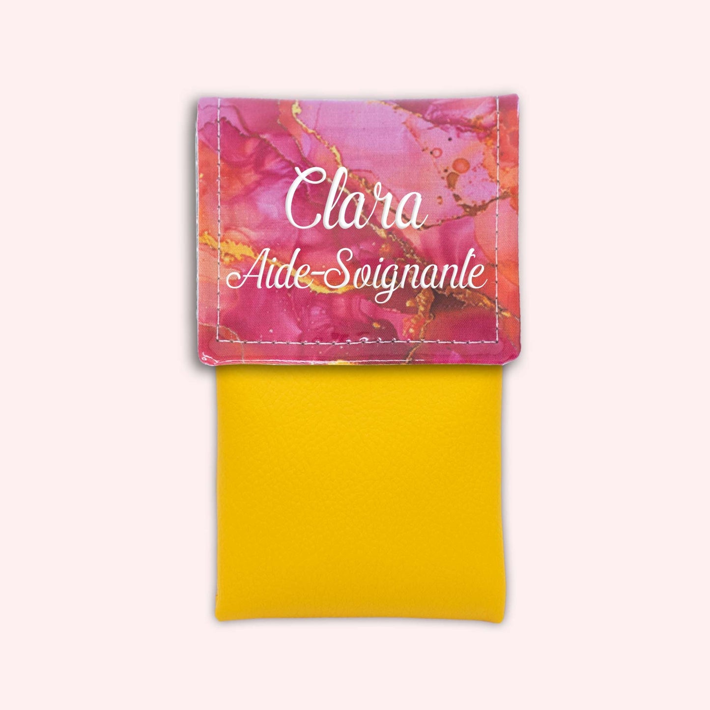 Pochette aimantée Marbre Rose Doré