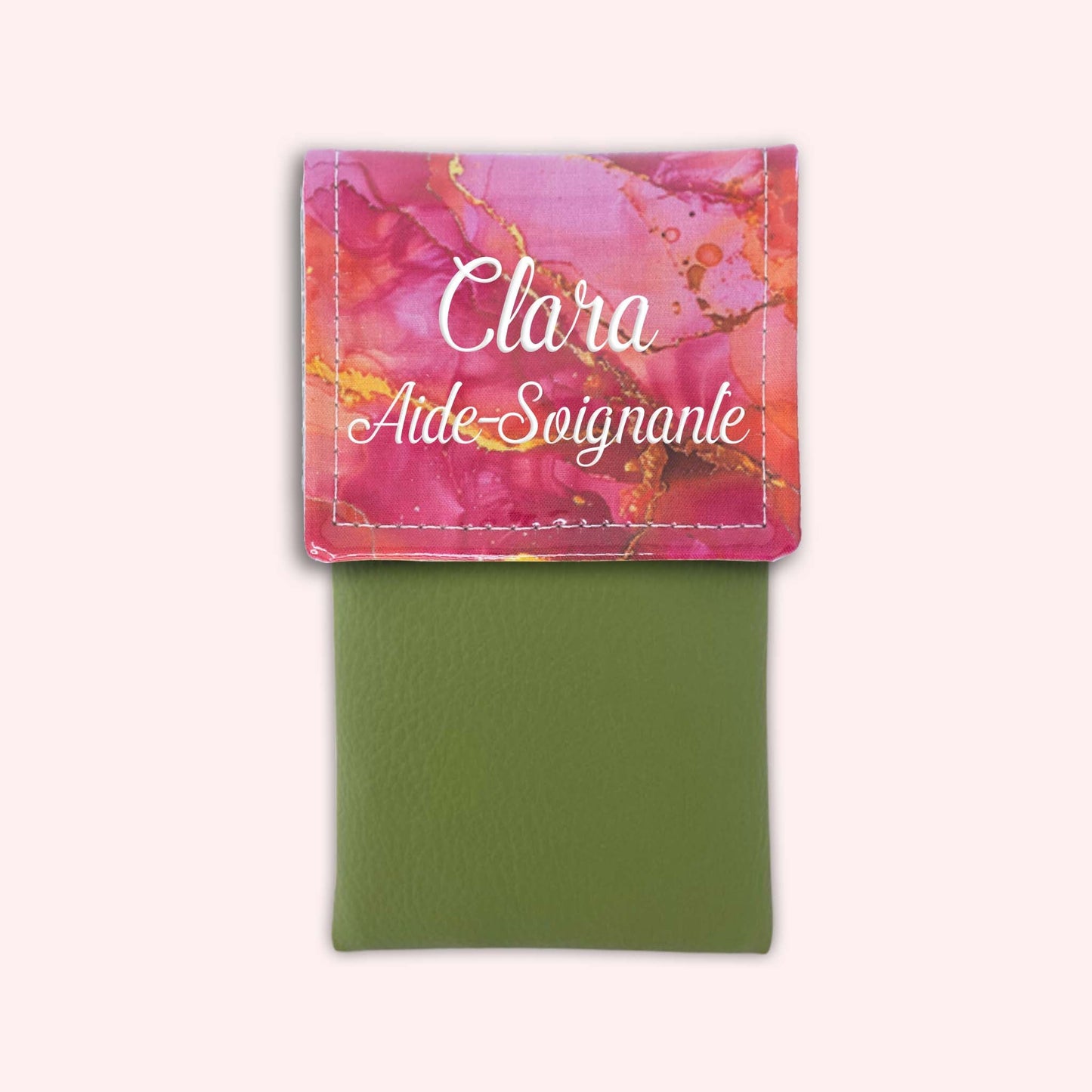 Pochette aimantée Marbre Rose Doré