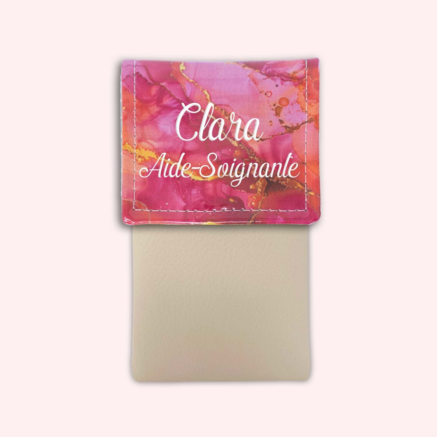 Pochette aimantée Marbre Rose Doré