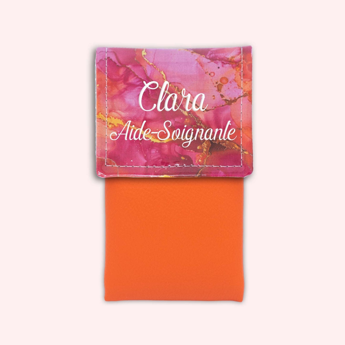 Pochette aimantée Marbre Rose Doré