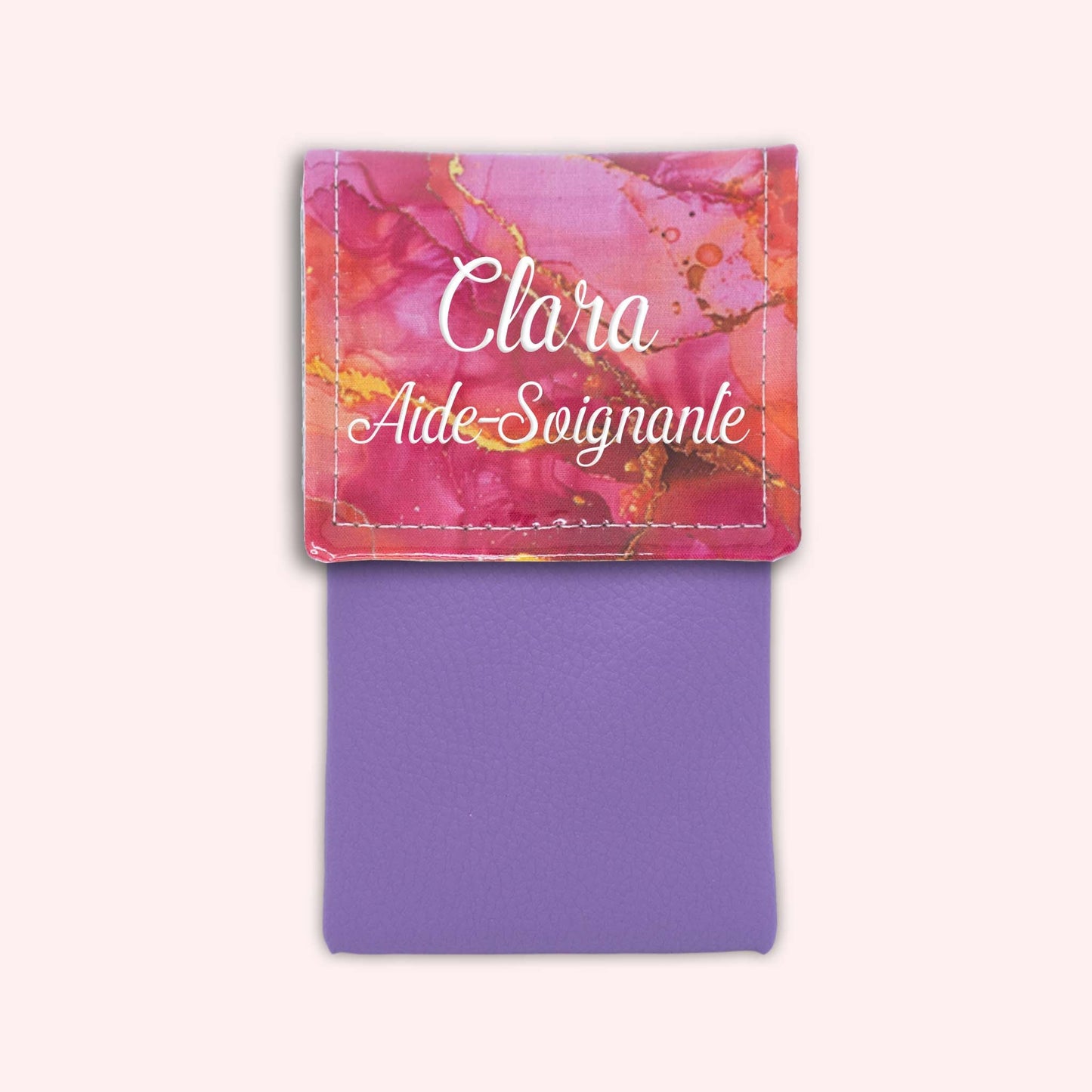 Pochette aimantée Marbre Rose Doré