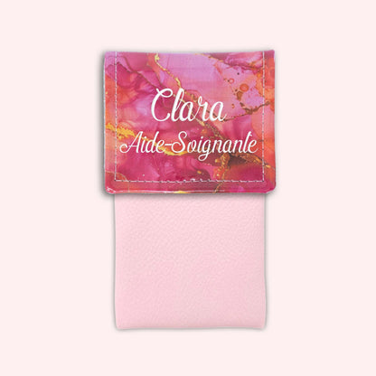 Pochette aimantée Marbre Rose Doré