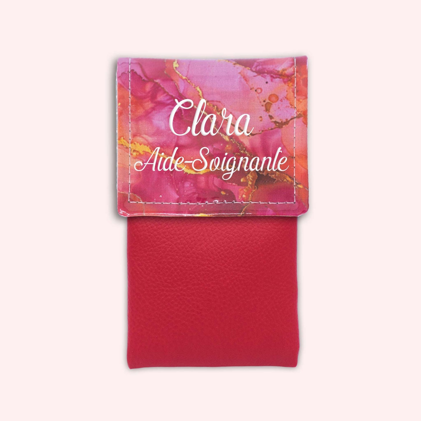 Pochette aimantée Marbre Rose Doré