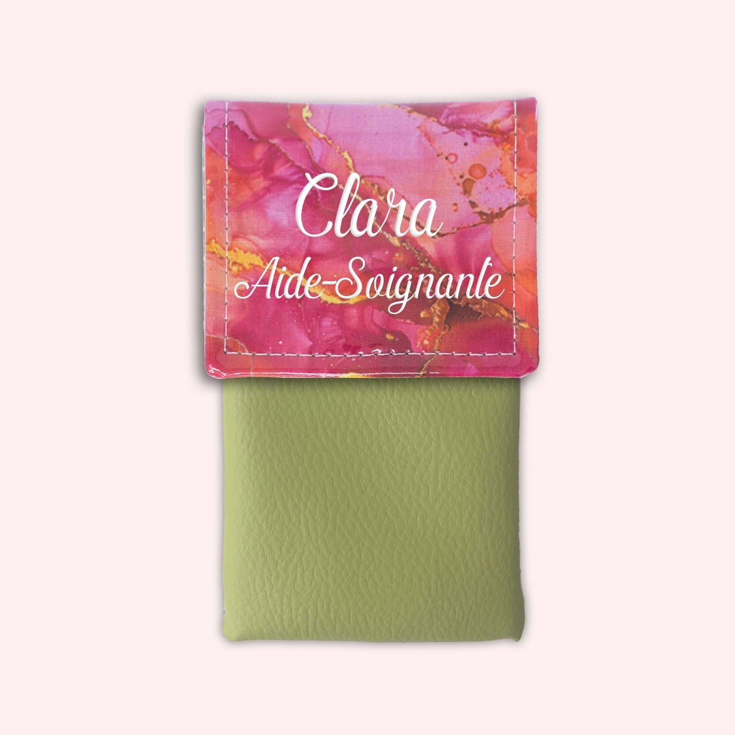 Pochette aimantée Marbre Rose Doré