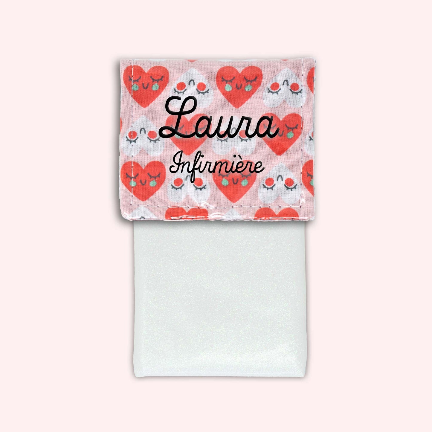 Pochette aimantée Coeurs Rouge et Blanc