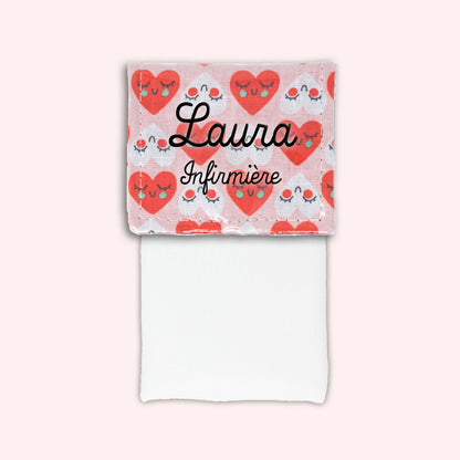 Pochette aimantée Coeurs Rouge et Blanc