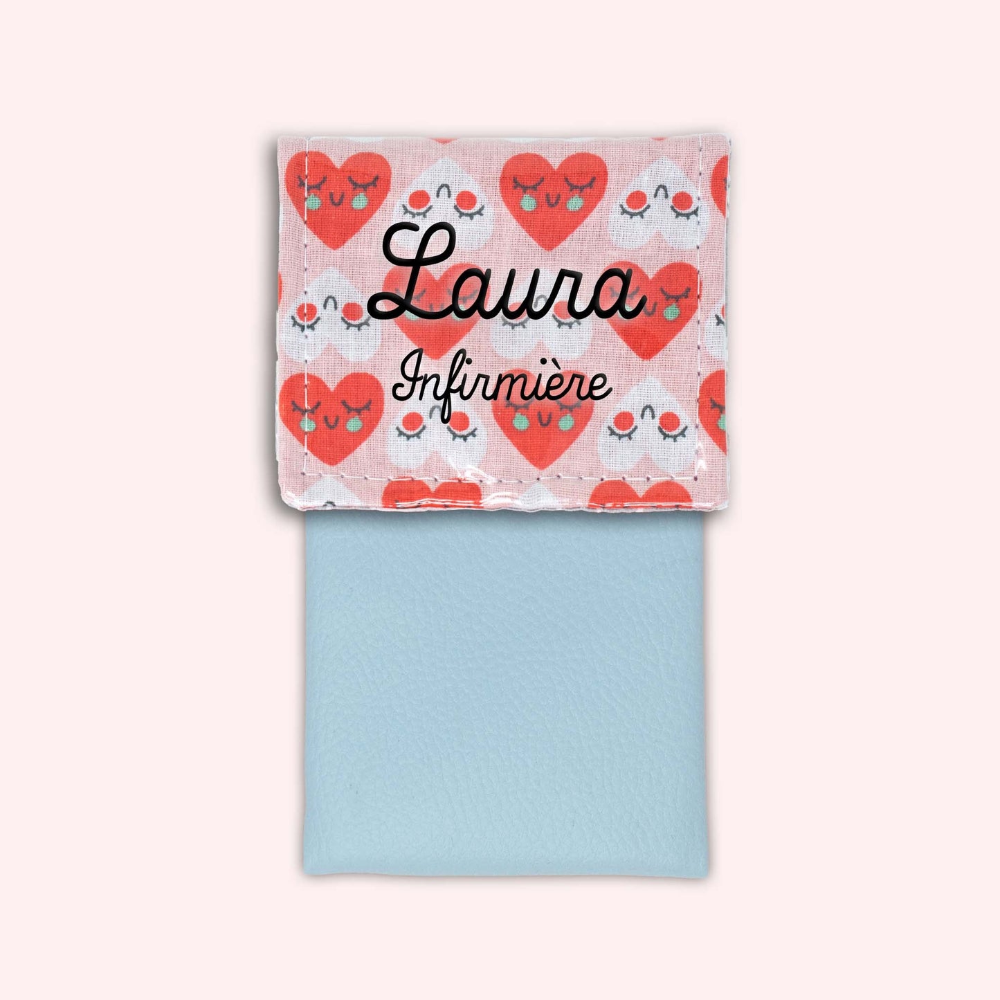 Pochette aimantée Coeurs Rouge et Blanc
