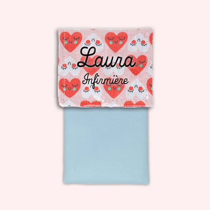 Pochette aimantée Coeurs Rouge et Blanc