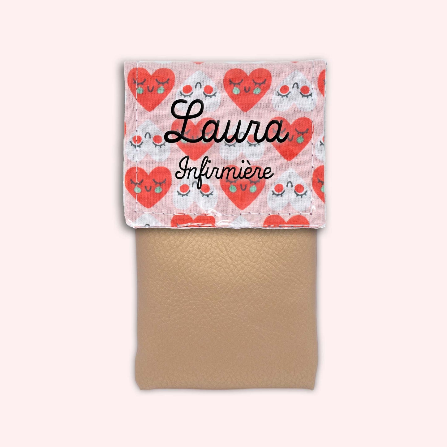Pochette aimantée Coeurs Rouge et Blanc