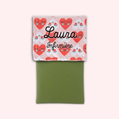 Pochette aimantée Coeurs Rouge et Blanc