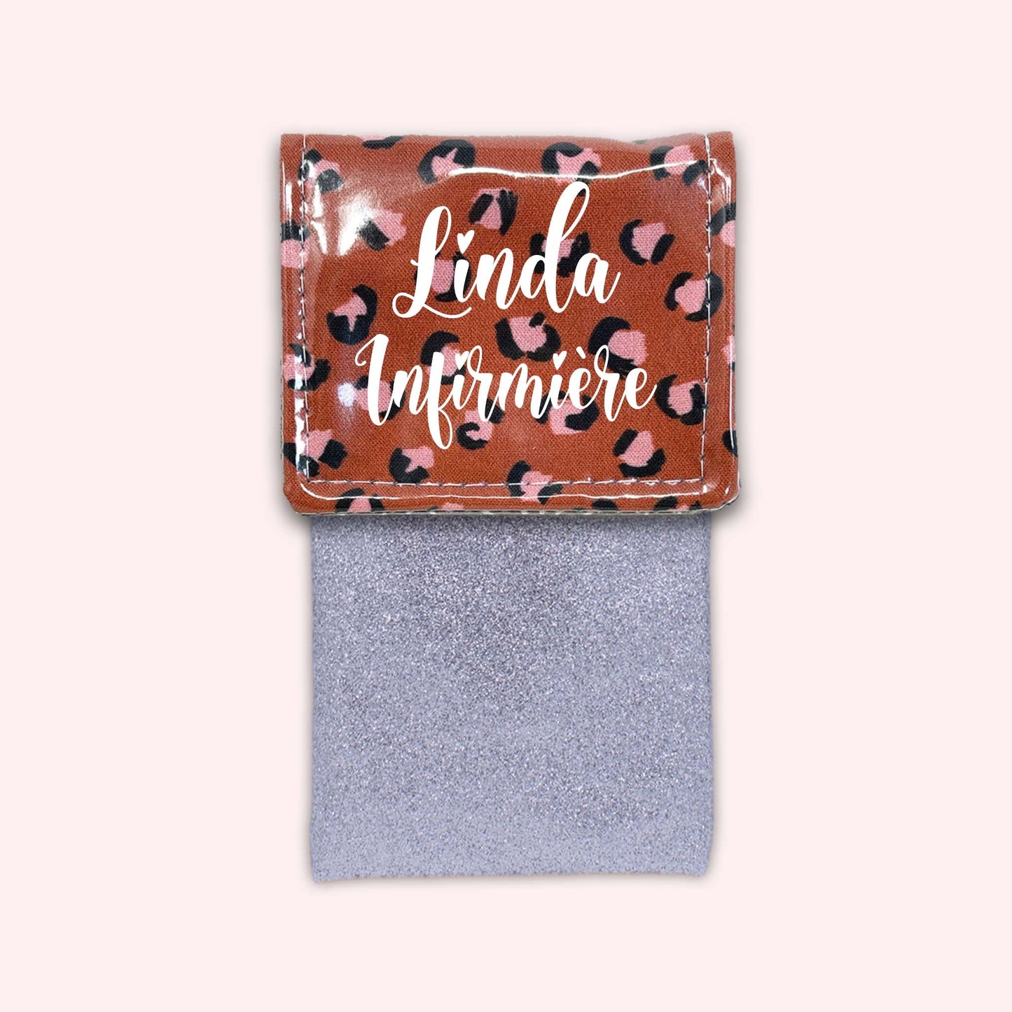 Pochette aimantée Léopard Brique