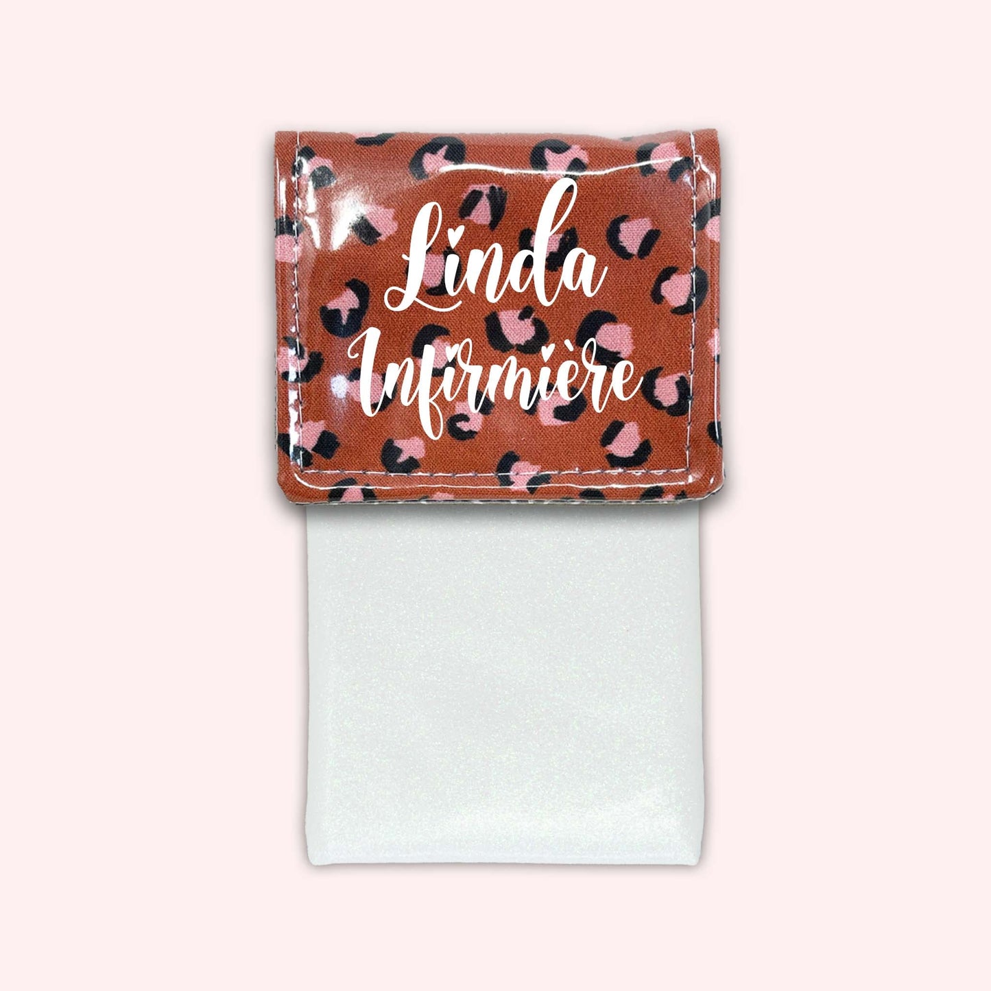 Pochette aimantée Léopard Brique