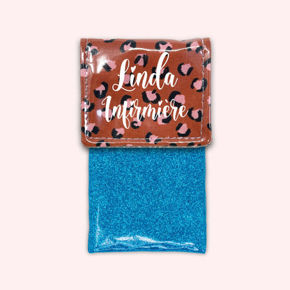 Pochette aimantée Léopard Brique