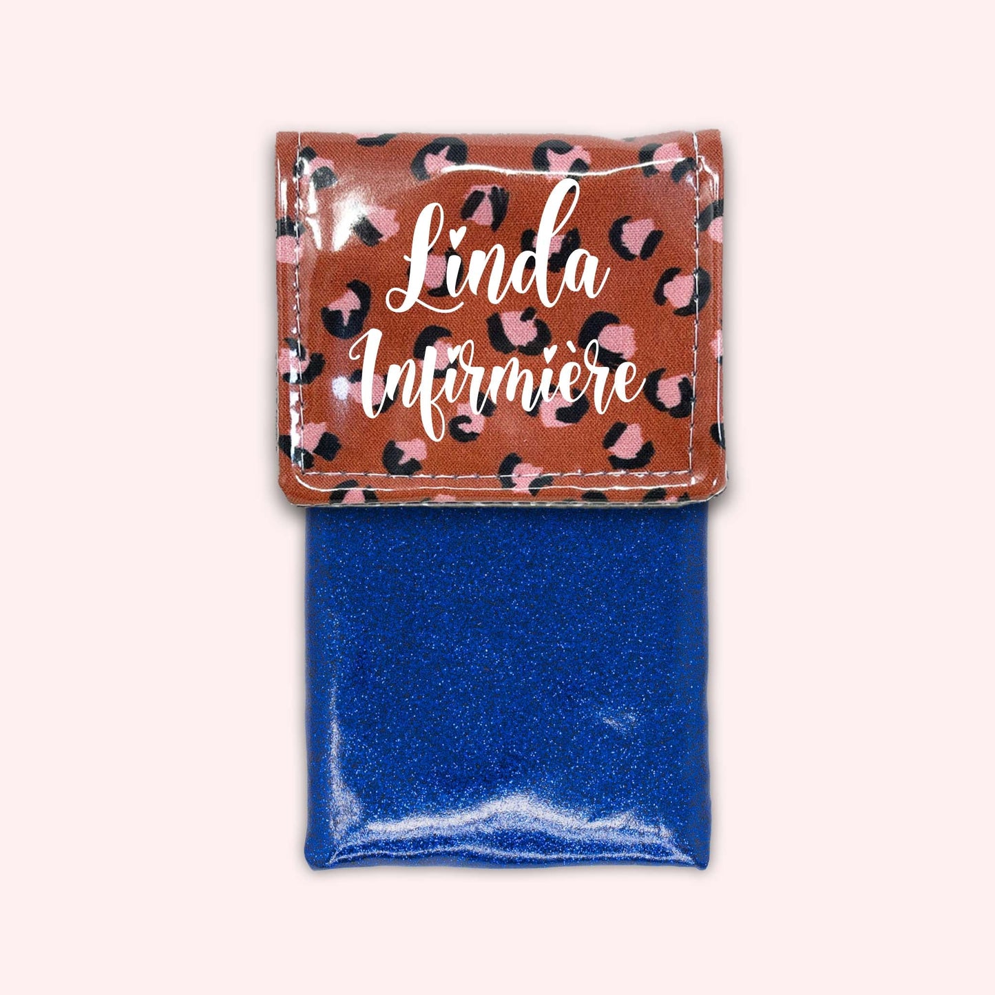 Pochette aimantée Léopard Brique