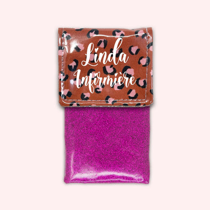 Pochette aimantée Léopard Brique