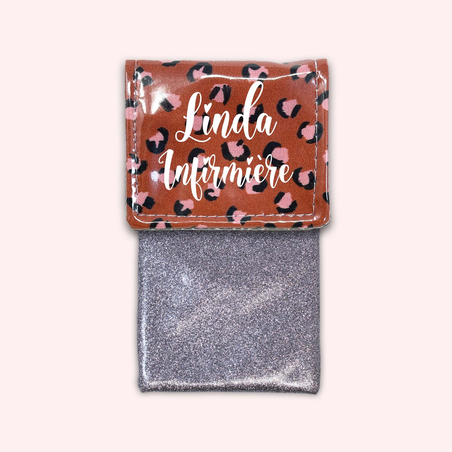 Pochette aimantée Léopard Brique