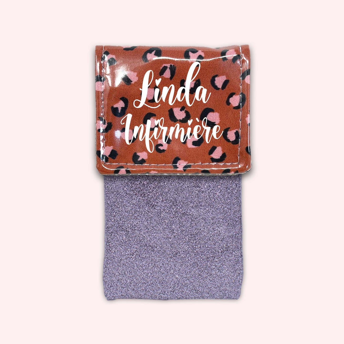 Pochette aimantée Léopard Brique